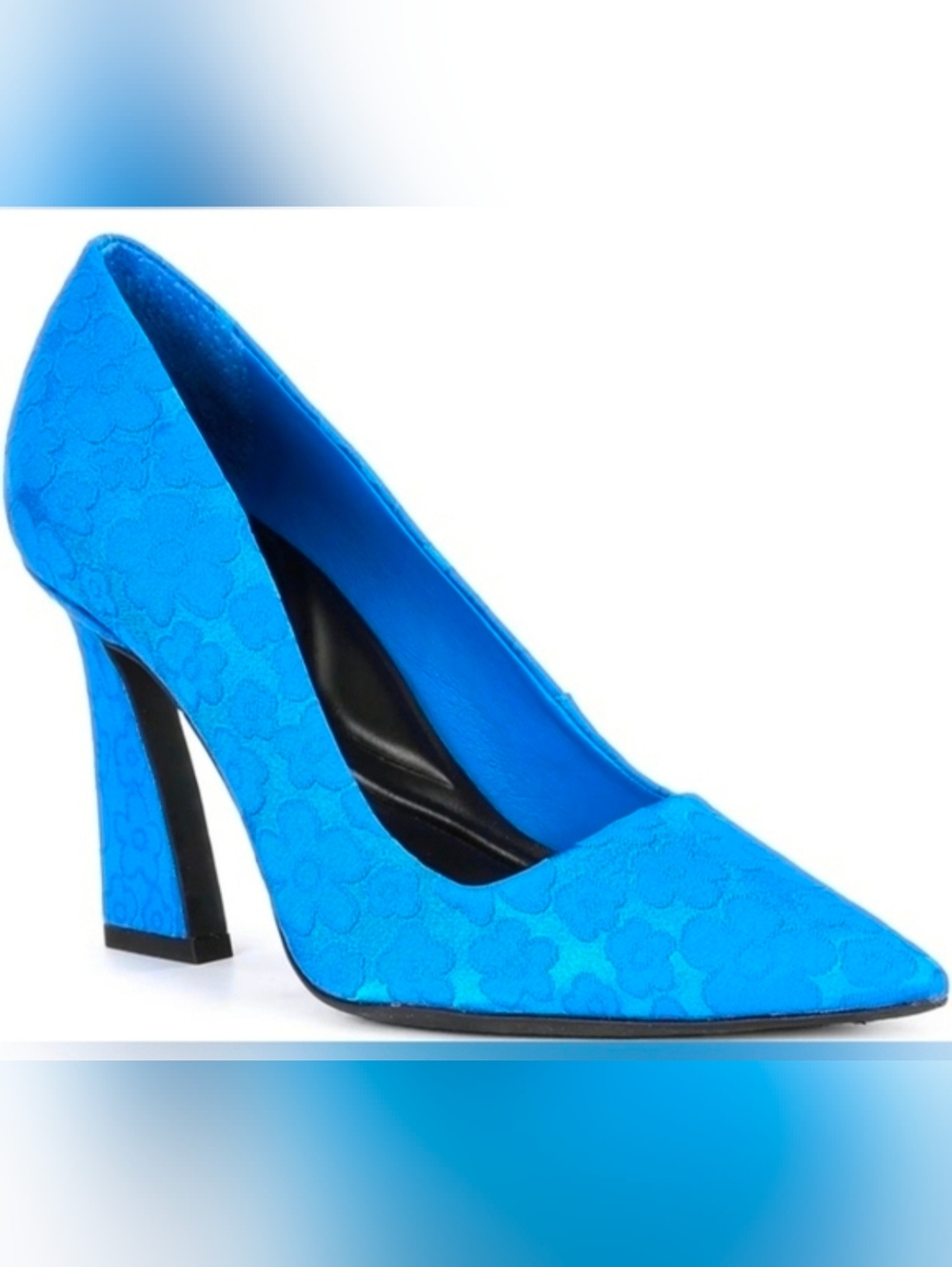 Gianni Bini Bright Blue Floral Pointed Toe Pumps